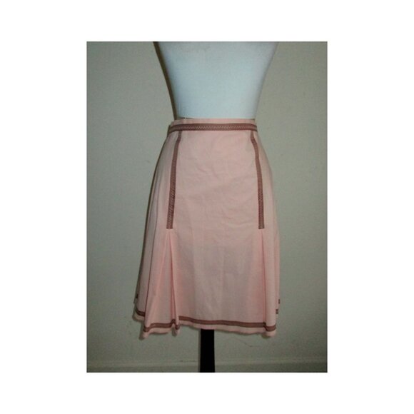 Vintage Moschino Cheap and Chic Pleated Peach Ribbon Skirt 100% Cotton Size 10 - Picture 1 of 8
